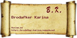Brodafker Karina névjegykártya